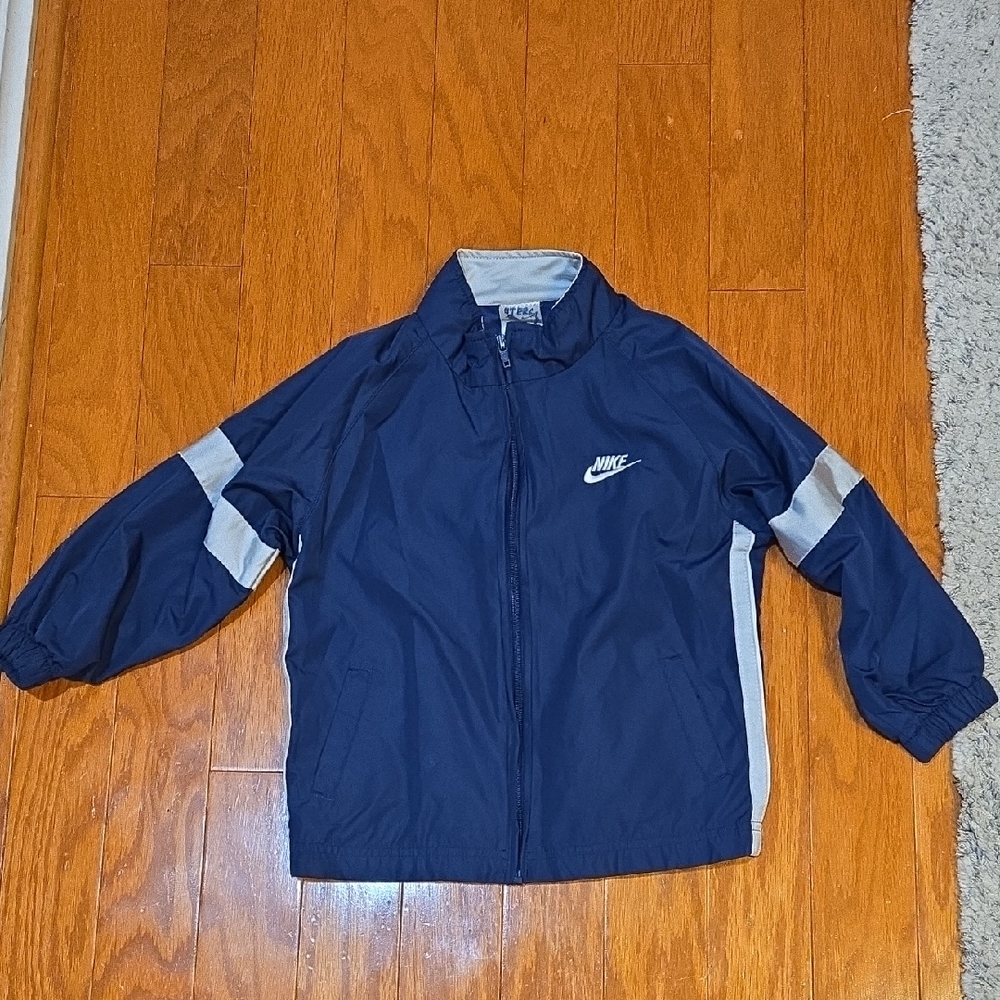 Nike Kids Dark Blue Windbreaker with Gray Accents Size 5